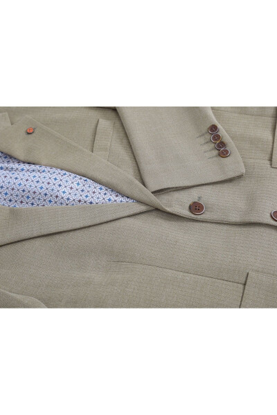 Slim Fit Blazer Single Jacket 7147-4 Beige - 3