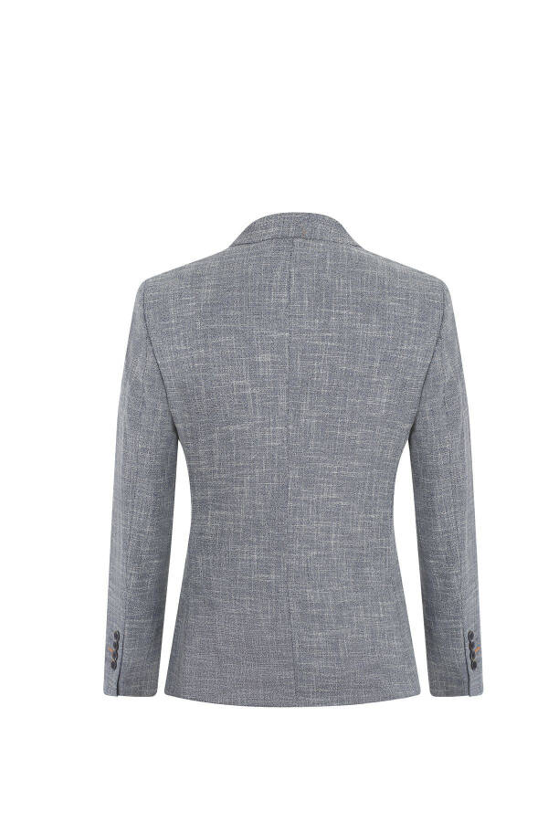 Slim Fit Blazer Yakali Ko'ylaki 7145-5 Ko'k - 2