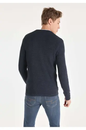 Slim Fit Blue Men's Sweater - COLIN'S (1)