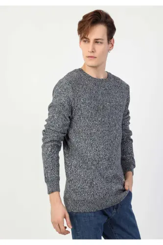 Slim Fit Blue Men's Sweater 
