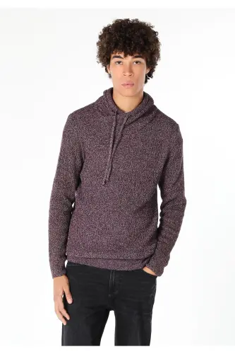Slim Fit bordo erkak kozok - 4