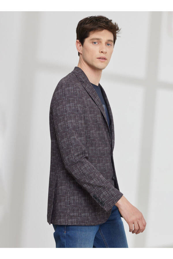 Slim Fit Bordo Erkek Ceket 4a0423200014 - Bordo - 4