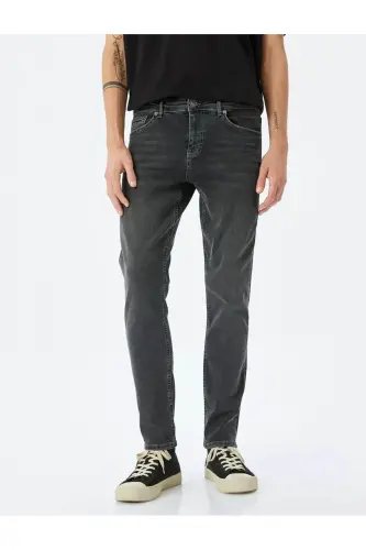 Slim Fit Brad Jean Antrasit Erkak Jean Shim 5s - 3