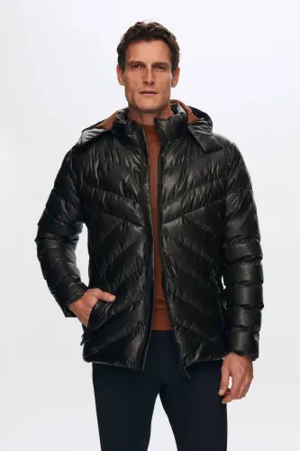 Slim Fit Brown Windproof Water Repellent Winter Coat-Brown - D'S DAMAT (1)