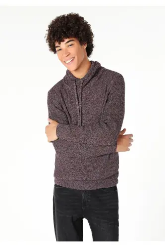 Slim Fit Burgundy Men's Sweater - 1