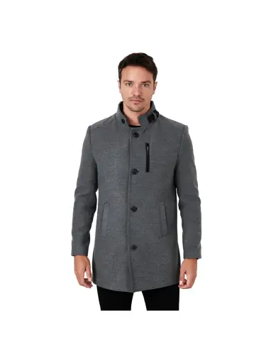 Slim Fit Buttoned Collar Cashmere Coat 5840099 - LC WAIKIKI (1)