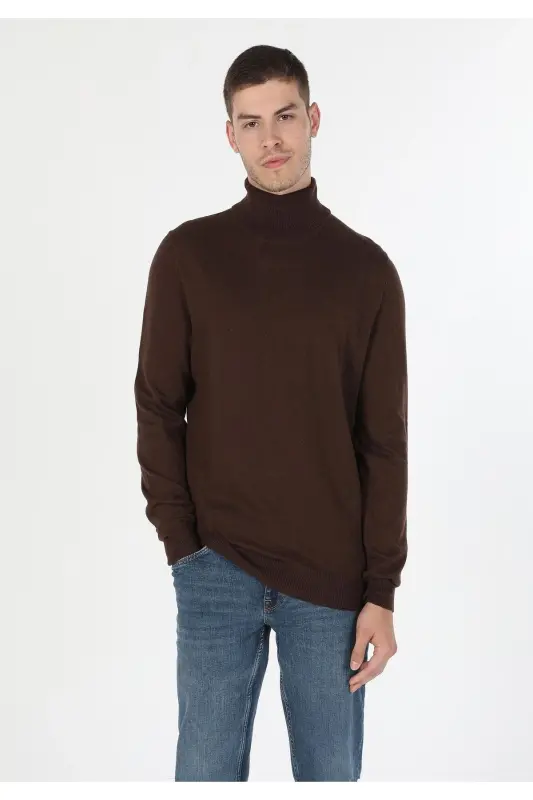 Slim Fit Camel Men's Sweater - 3