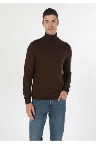 Slim Fit Camel Men's Sweater - 1