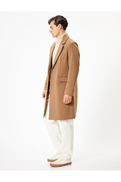 Slim Fit Cashmere Coat with Pocket Details - 15