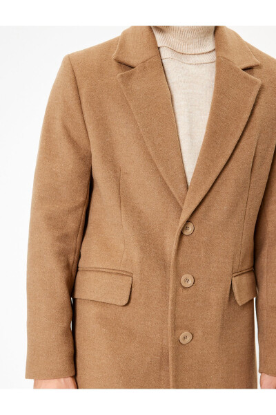 Slim Fit Cashmere Coat with Pocket Details - 19