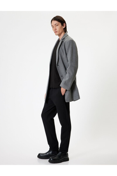 Slim Fit Cashmere Coat with Pocket Details - 15