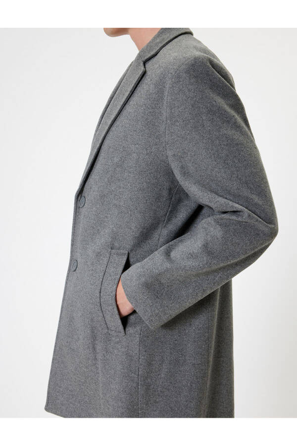 Slim Fit Cashmere Coat with Pocket Details - 19