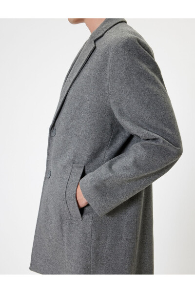 Slim Fit Cashmere Coat with Pocket Details - 13