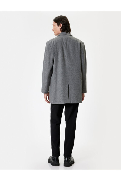 Slim Fit Cashmere Coat with Pocket Details - 6