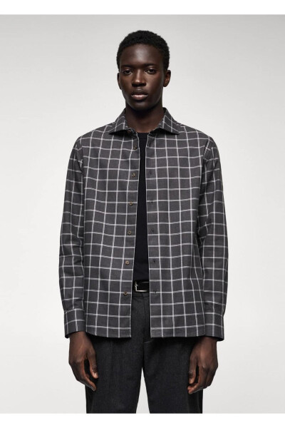 Slim Fit Checked Shirt - MANGO MAN