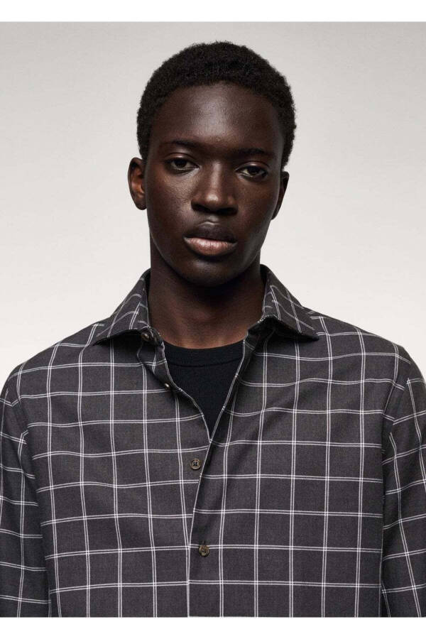 Slim Fit Checked Shirt - 5