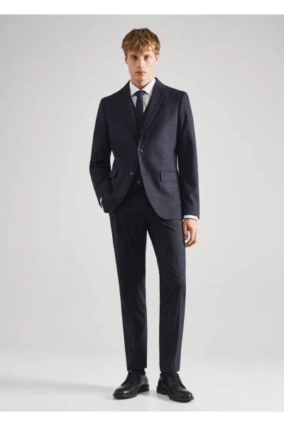 Slim Fit Checkered Fabric Trousers - MANGO MAN (1)