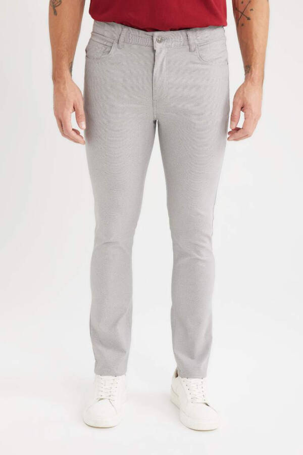 Slim Fit Chino Canvas Pants Grey - 4