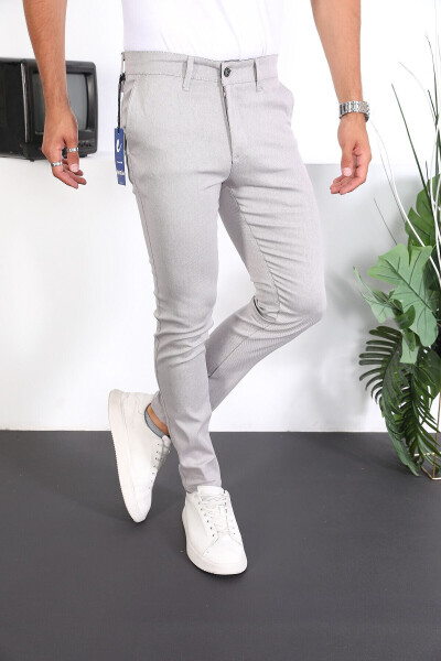 Slim Fit Chino Linen Trousers - 5