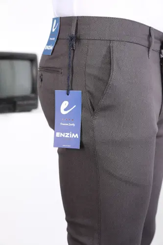 Slim Fit Chino Льняные Брюки-Антрацит - 4