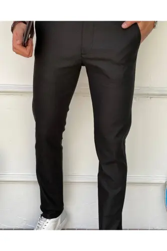 Slim Fit Chino Льняные Брюки-Черные 