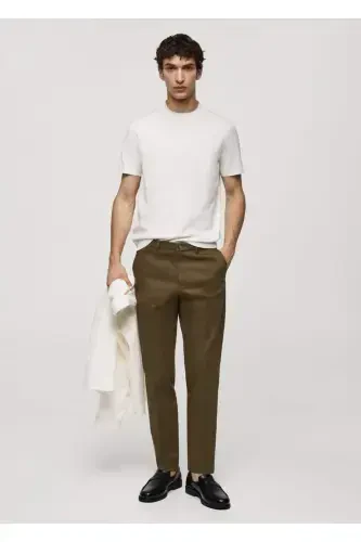 Slim Fit Chino Pants-Tobacco Brown - 2