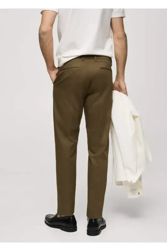 Slim Fit Chino Pants-Tobacco Brown - 4