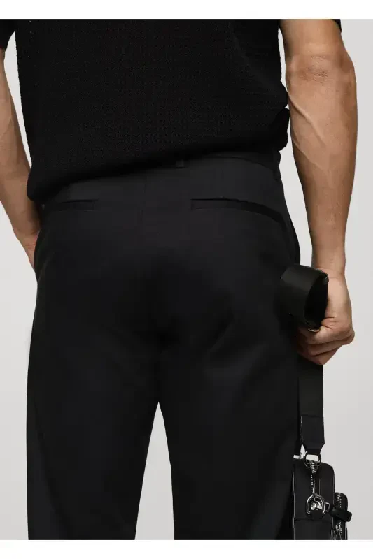 Slim fit chino trousers-Black - 5