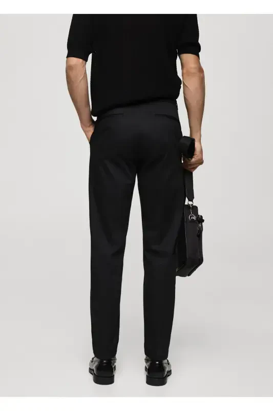 Slim fit chino trousers-Black - 7