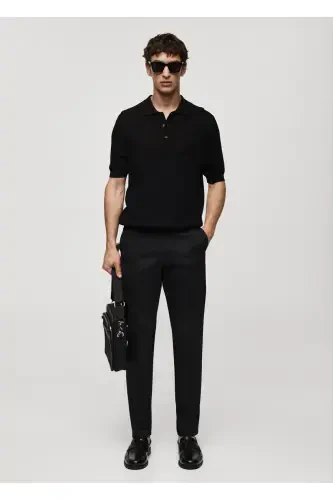 Slim fit chino trousers-Black - 8