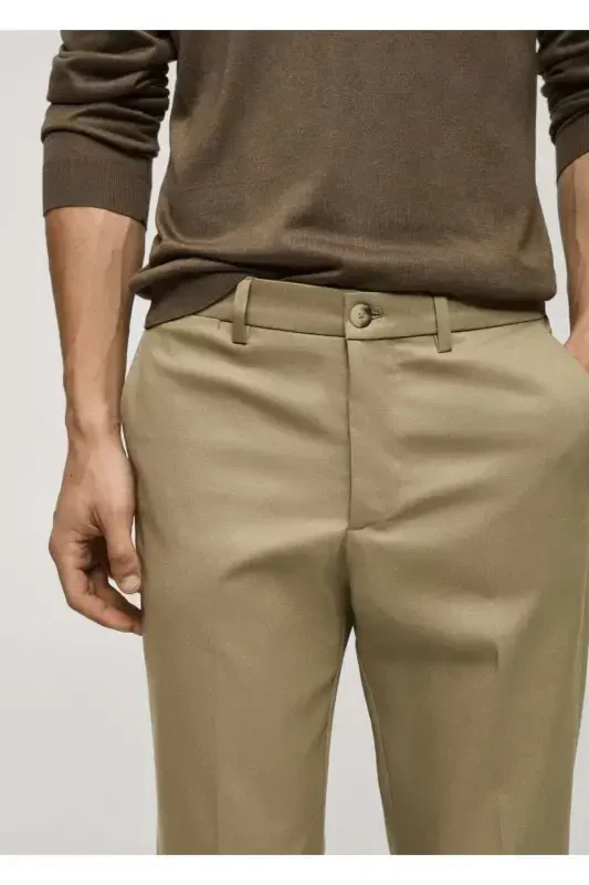 Slim fit chino trousers - Khaki Color - 7