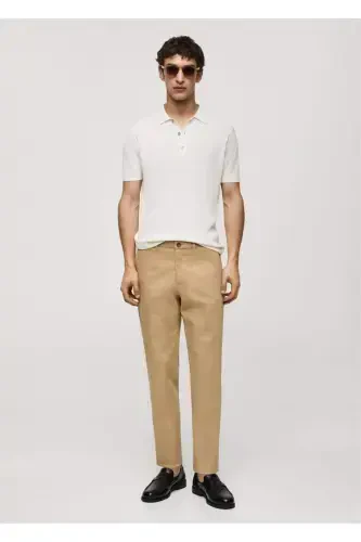 Slim Fit Chino Trousers - Mid Brown - MANGO MAN (1)