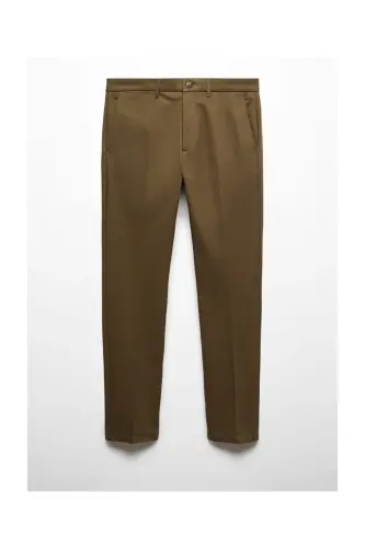 Slim fit chino trousers-Tobacco Brown 