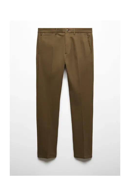 Slim fit chino trousers-Tobacco Brown - 1