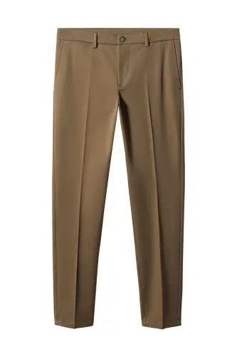 Slim fit chino trousers-Tobacco Brown - 3