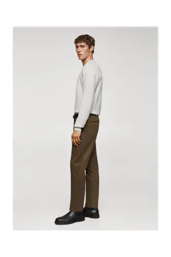 Slim fit chino trousers-Tobacco Brown - 5