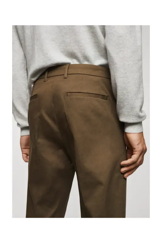 Slim fit chino trousers-Tobacco Brown - 6