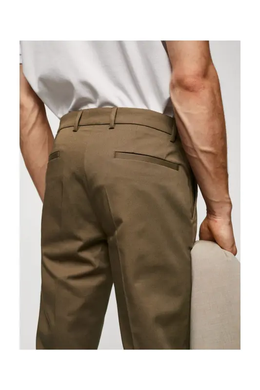Slim fit chino trousers-Tobacco Brown - 7
