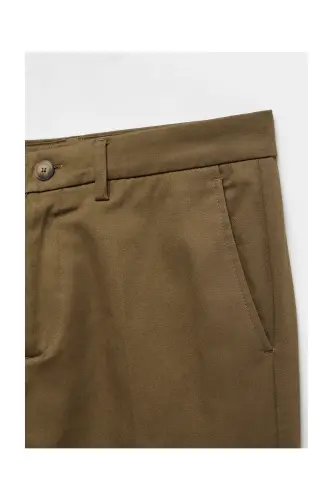 Slim fit chino trousers-Tobacco Brown - 8