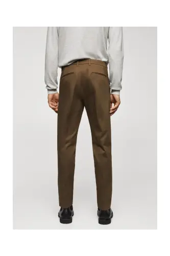 Slim fit chino trousers-Tobacco Brown - 9