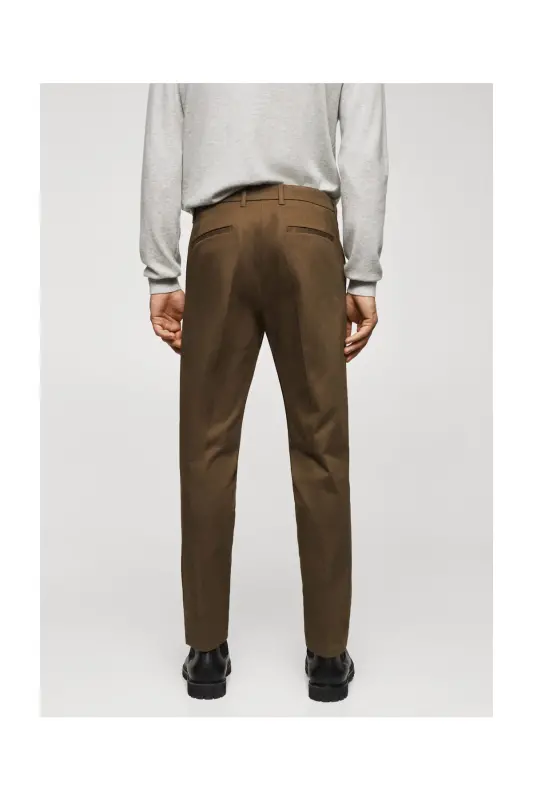 Slim fit chino trousers-Tobacco Brown - 9