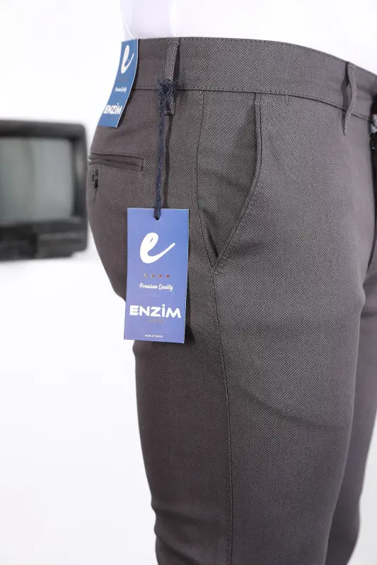 Slim Fit Chino Zig'ir Shim - Antratsit - 4