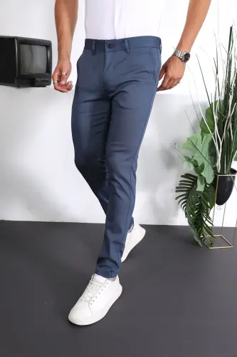 Slim Fit Chino zig'ir shim - Moviy 