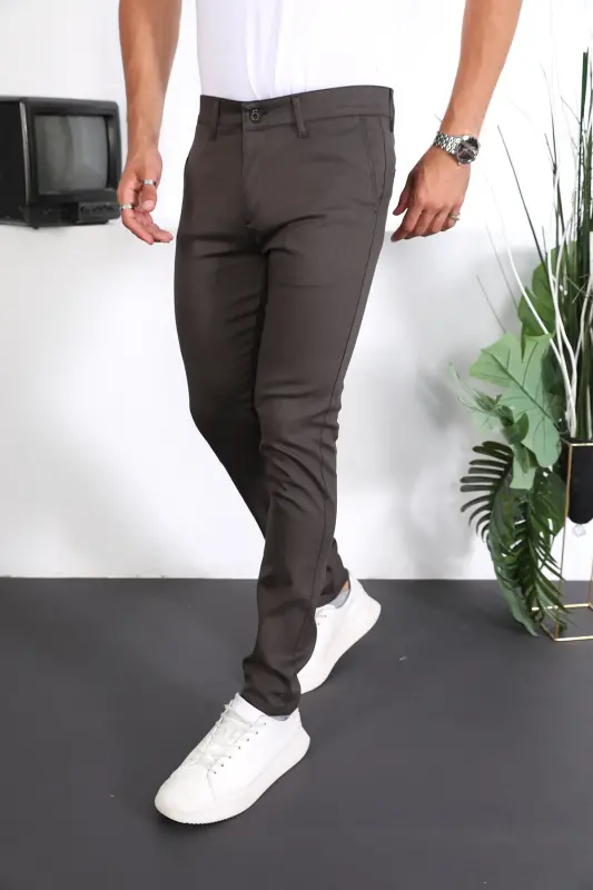 Slim Fit Chino Zig'ir Shim - Yashil - 5