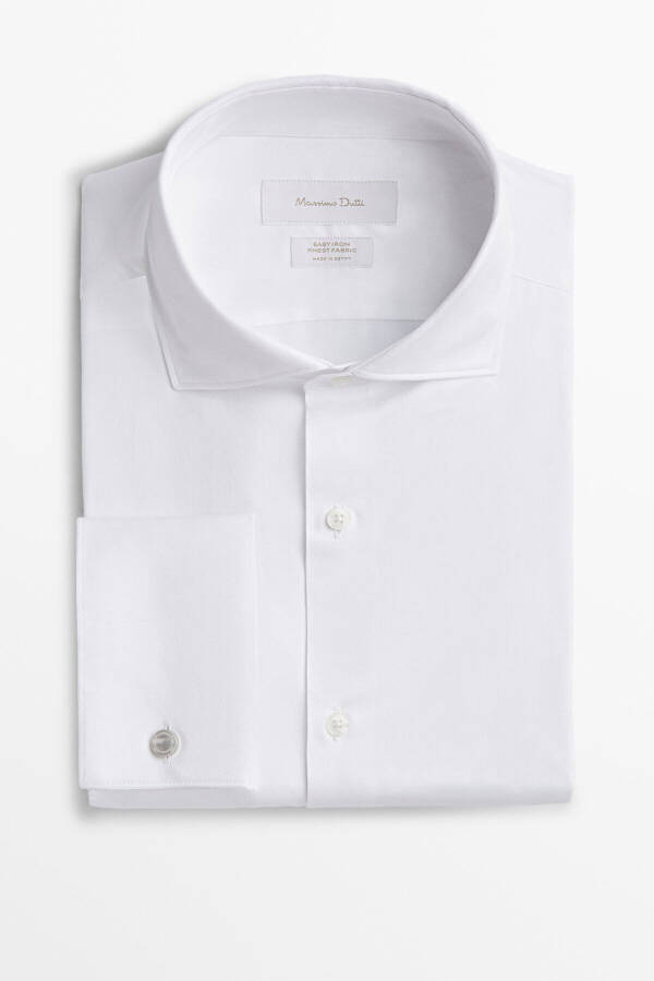 Slim Fit Duble Manşetli Fitilli Gömlek - 8