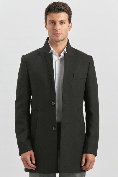 Slim fit, classic coat. Lined, half quilted. - 2