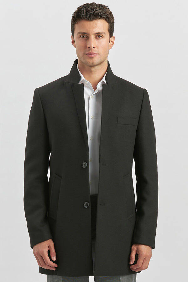 Slim fit, classic coat. Lined, half quilted. - 2