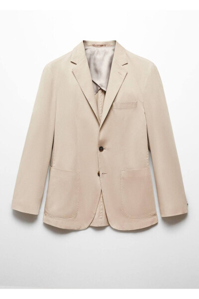 Slim-Fit Cotton Blazer Jacket - 3