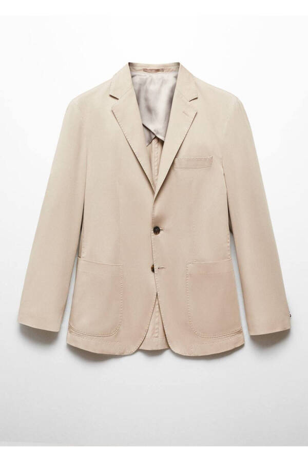 Slim-Fit Cotton Blazer Jacket - 3