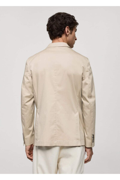 Slim-Fit Cotton Blazer Jacket - 4